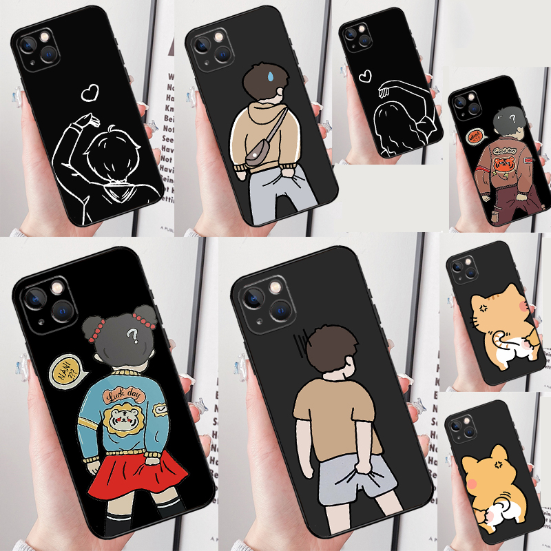 Phone Cases Xr Boys - 漫画のカップル愛少年少女電話ケース iphone 16 プロ 15 プロ