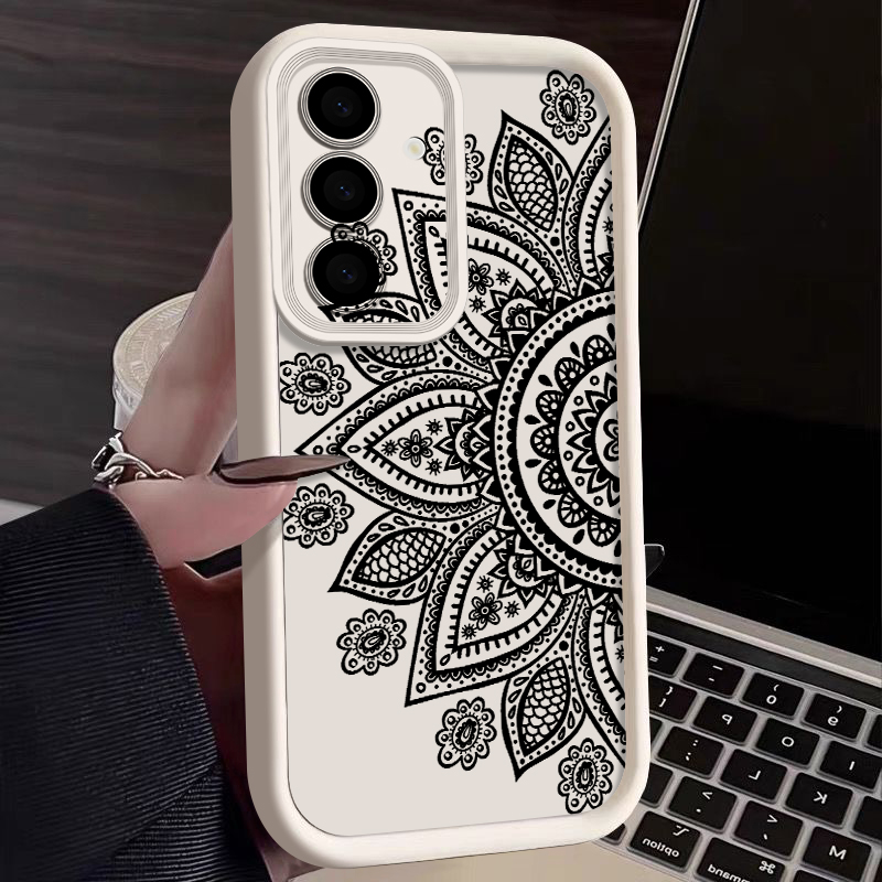 Phone Cases Samsung A14 - レトロな花柄トーテムパターンケース Samsung Galaxy A57 A37 A56