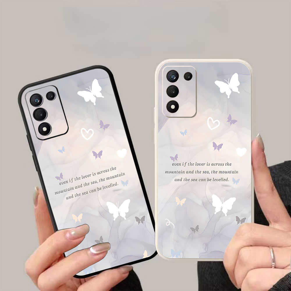 Phone Cases For Samsung S21 5G - ミニマリストバタフライシリコン製スマホケース Samsung Galaxy S26 S25 S24