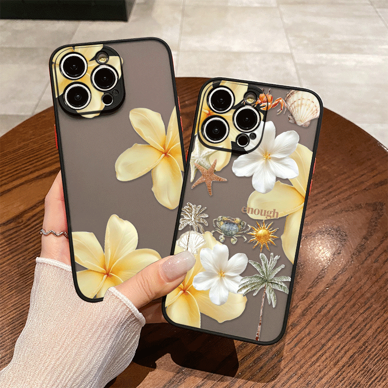 Phone Cases Yellow - 新鮮な花柄の夏らしい黄色の花柄プリントのiPhoneケース（iPhone 17、16 Pro Max、15、14、13、12、11、Air、XS MAX、X、XR、7、8 Plus対応）ソフトカバー