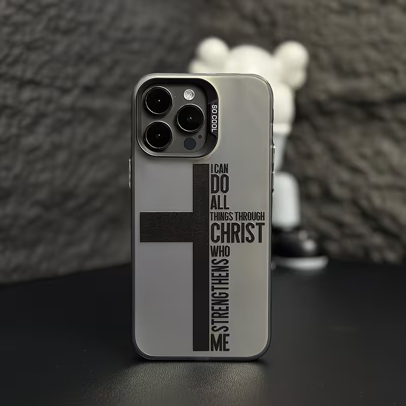 Phone Cases Xs - 指紋防止クロス聖書柄iPhoneケース iPhone 17 16 15 14