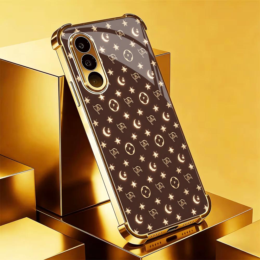 Phone Cases Quad Lock - 高級ブラウン＆ゴールドのスマホケース S26 Ultraケース フォンケース クアッドロックガラス Samsung