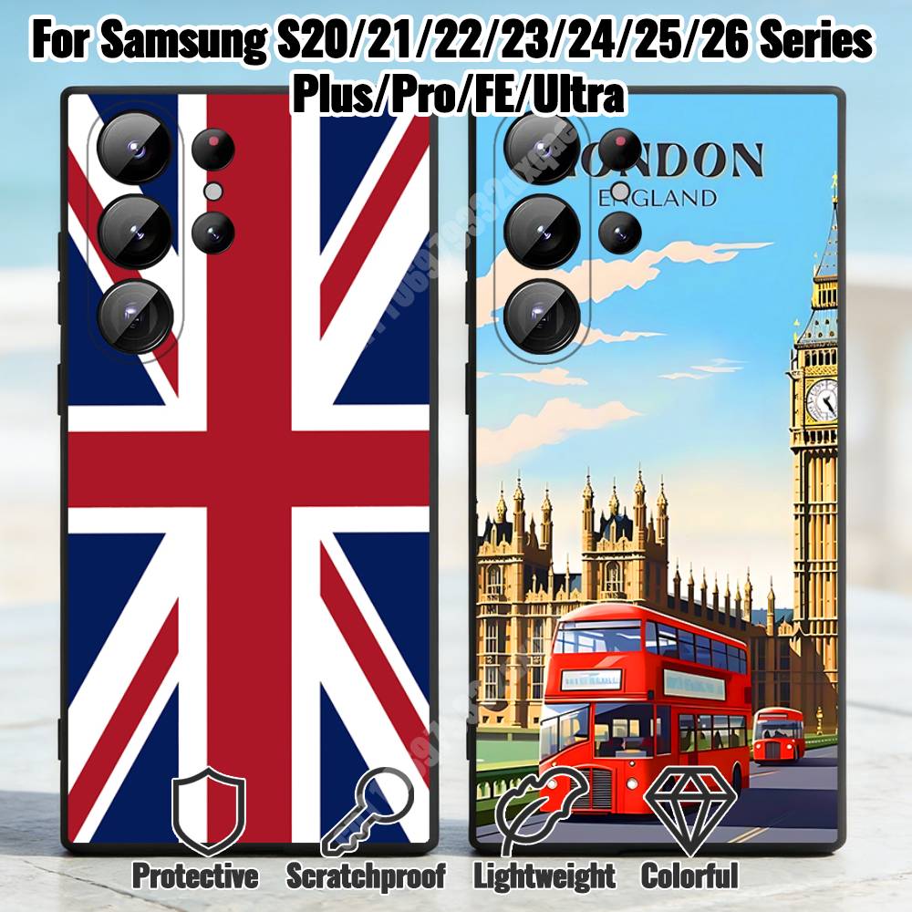 Phone Cases Uk Samsung - 英国イングランドロンドンシティ柄スマホケース Samsung Galaxy S30 26 25