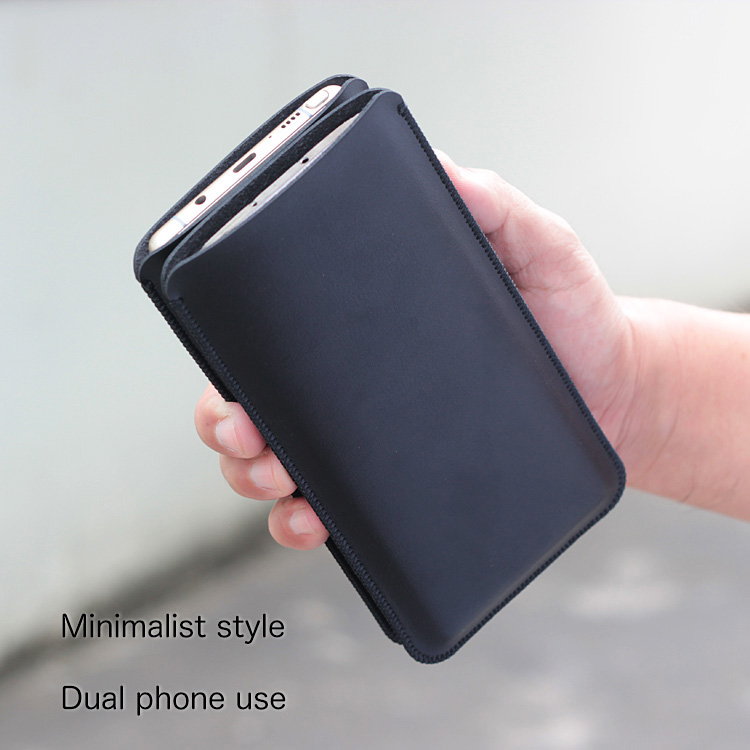 Phone Cases Com - 携帯電話用レトロレザーケース,非常にシンプル,ストレート,ダブル,4サイズ,mr038