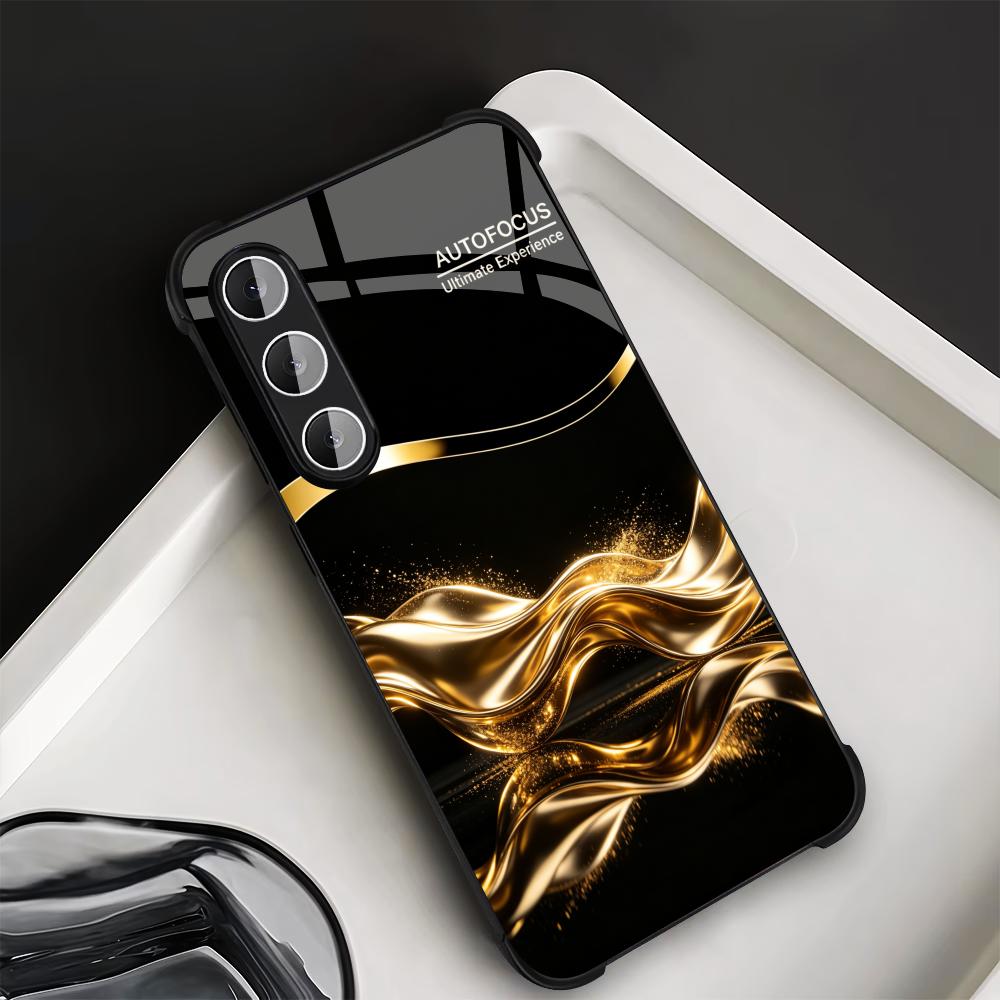 Phone Cases Quad Lock - 高級感のあるメタリックゴールドのビジネス向けスマホケース、s26 ultraケース、クアッドロック対応、Samsung Galaxy S26 S25 S24