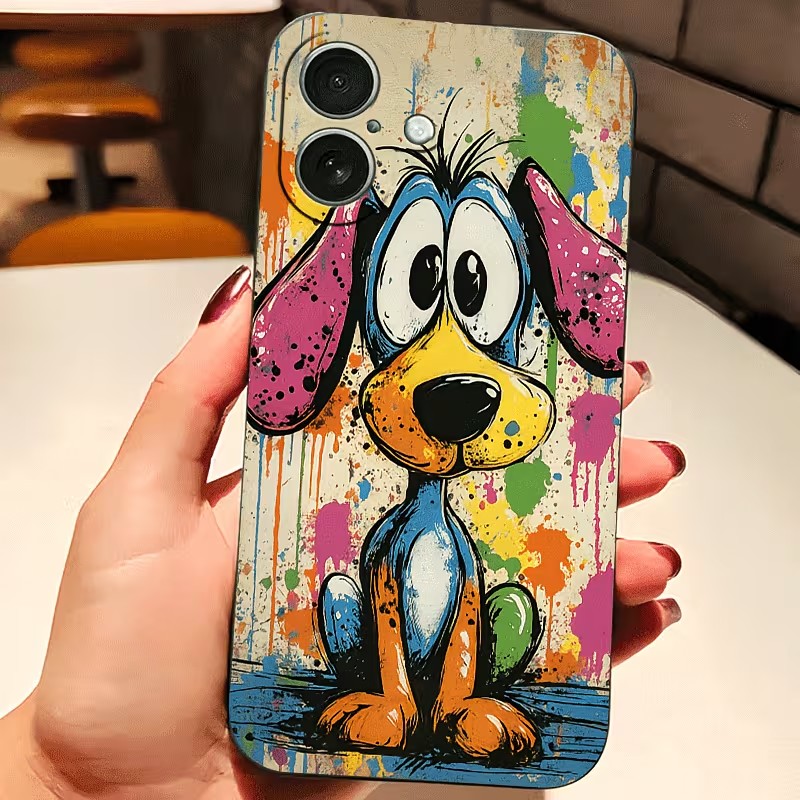 Phone Cases Xs - 落書きカラーの子犬柄TPUスマホケース iPhone 17 16 15 14