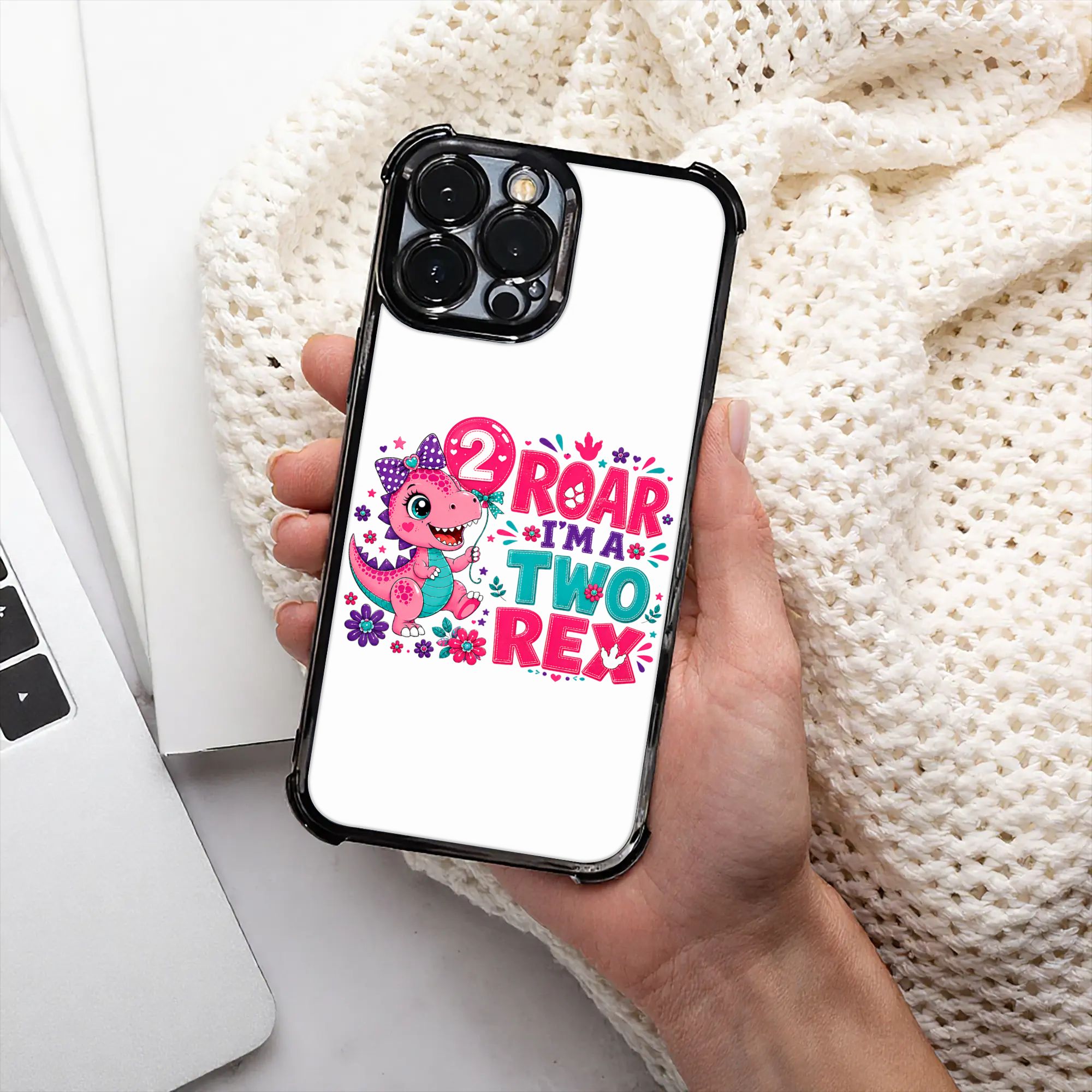 Phone Cases Kids - キッズロアール I'm A Two Rex Dinosaur