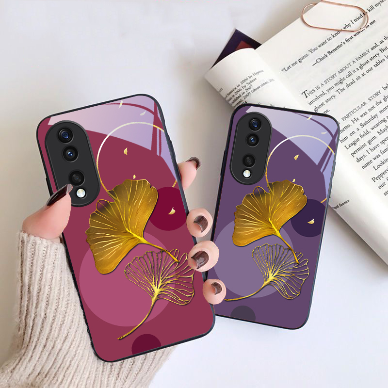 Phone Cases Yellow - 純粋な黄色のイチョウの葉模様のFor Honor X6 X9c X9 X6b