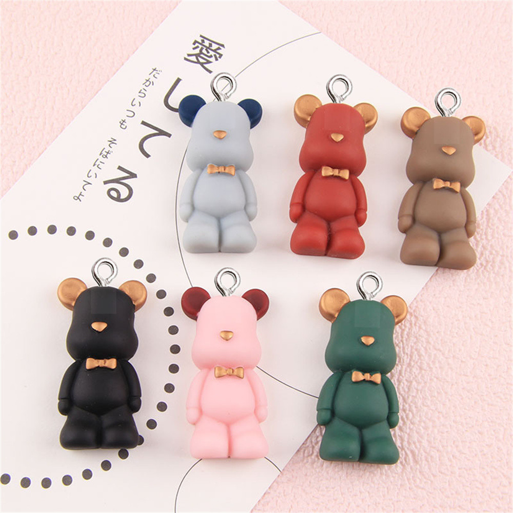 Phone Cases Websites - 10 個クリエイティブちょう結びクマ樹脂チャームイヤリングネックレス DIY ジュエリー作成アクセサリー電話ケースバッグキーチェーン装飾ペンダント