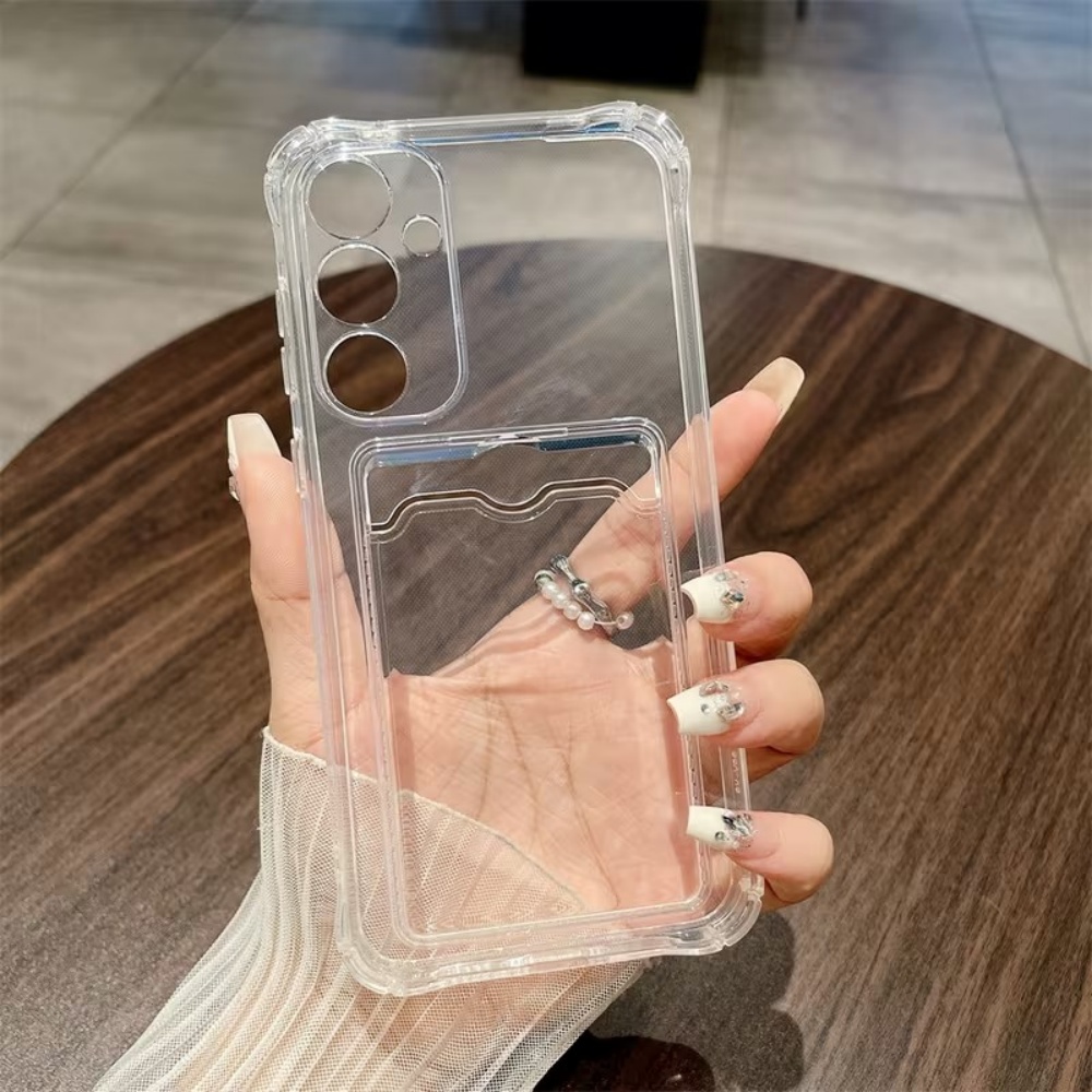Phone Cases That Hold Cards - 高級透明カードホルダー付きスマホケース Samsung Galaxy S26 S25 S24
