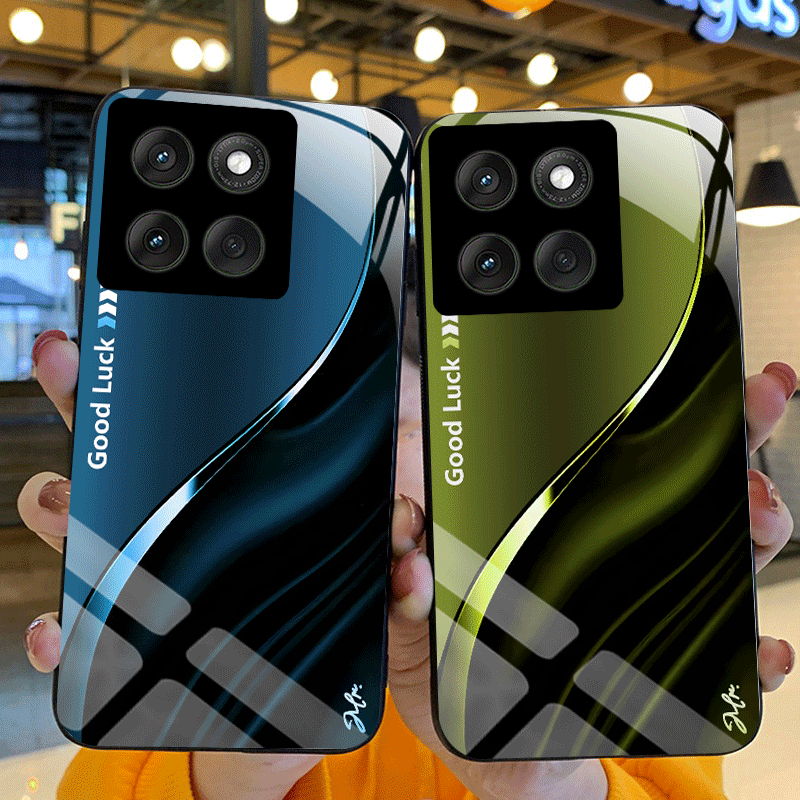 Phone Cases Motorola - 硬質強化ガラスケースモトローラモトエッジ 60 ネオ 60 プロフュージョン保護カバーバタフライパターンバックシェル Fundas