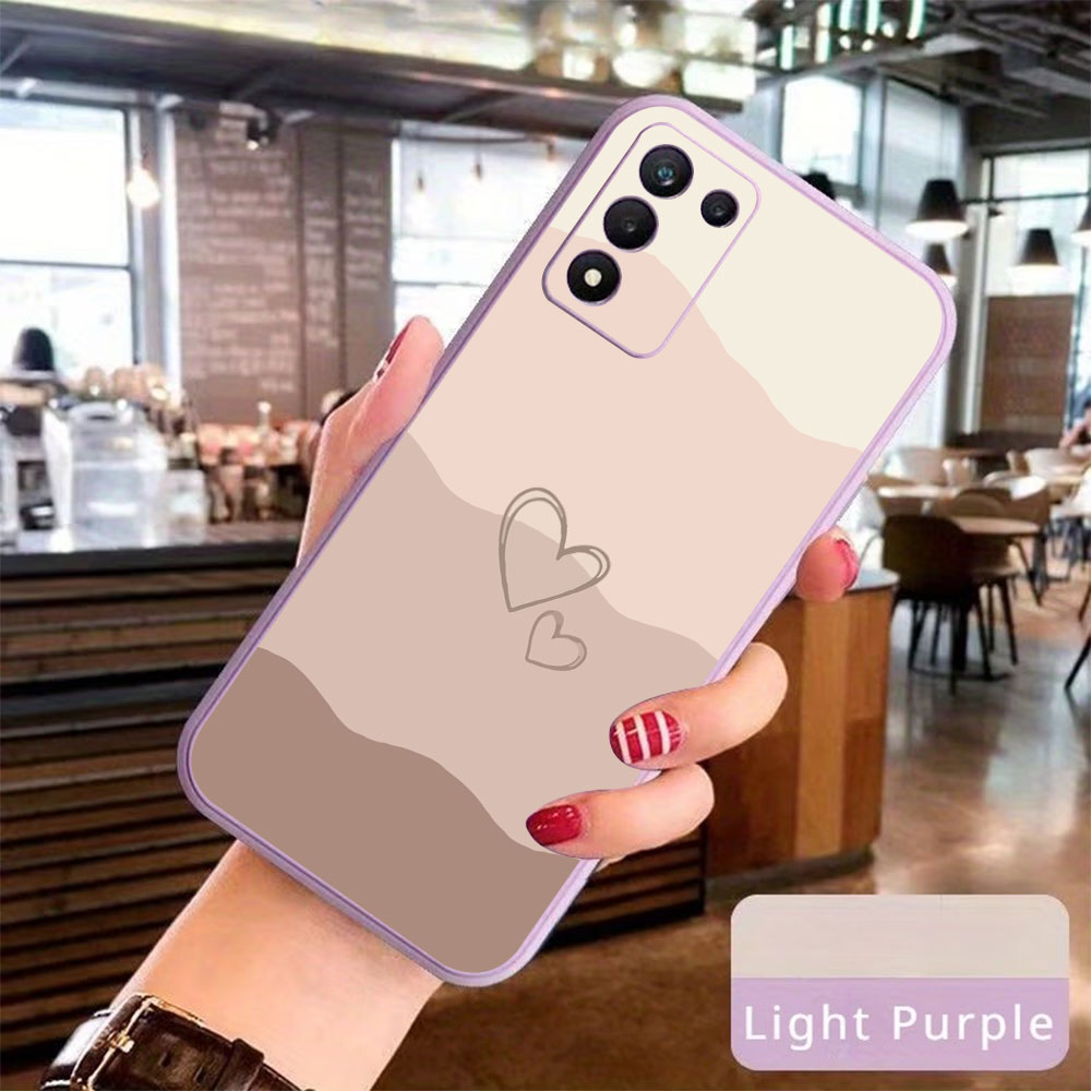 Phone Cases For Samsung S21 5G - ハート型塗装シリコン製スマホケース Samsung Galaxy S26 S25 S24