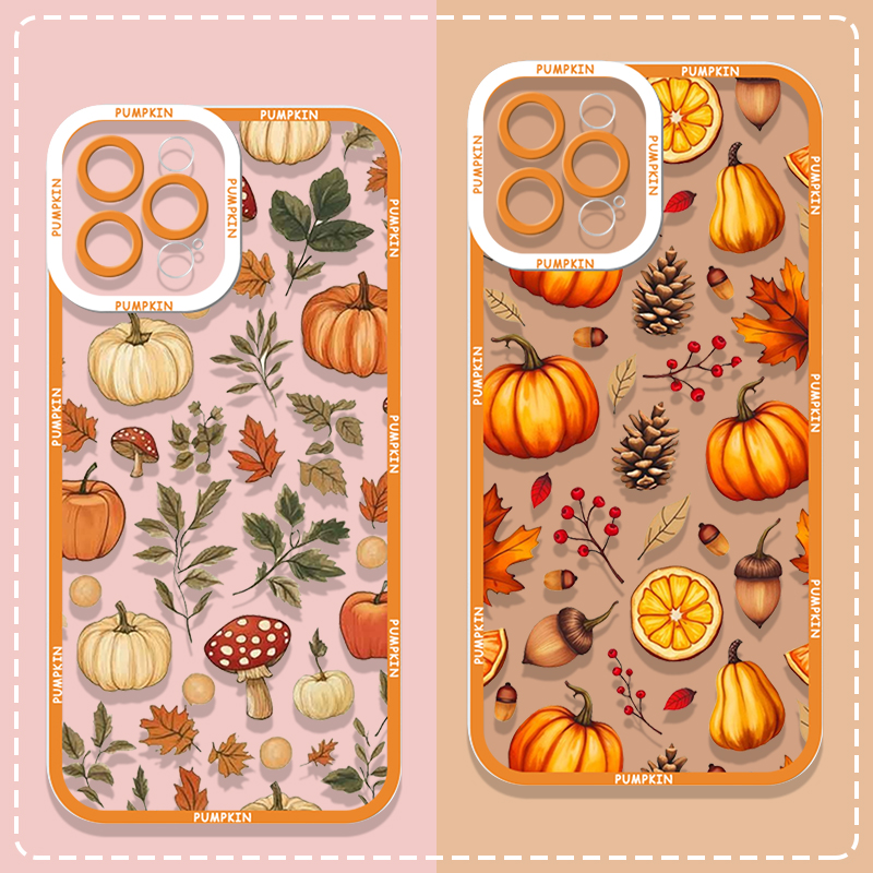 Phone Cases Motorola - レトロな秋の紅葉とカボチャ柄のスマホケース Motorola Moto Edge 40 Pro