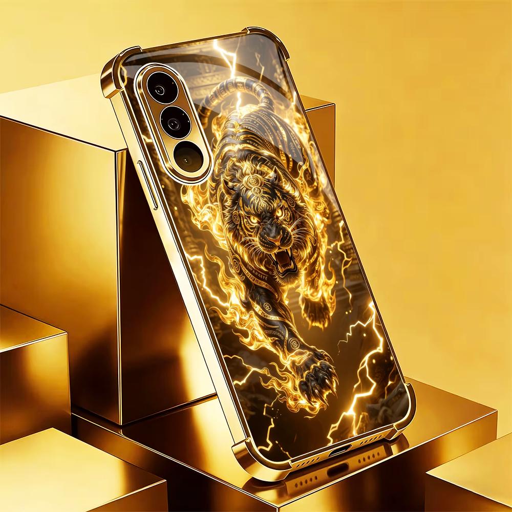 Phone Cases Quad Lock - ライトニングキングオブザジャングル スマホケース S26ウルトラケース フォンケース クアッドロックガラス Samsung