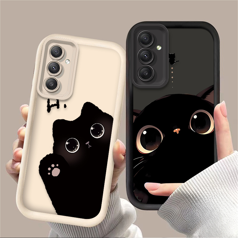 Phone Cases Samsung A14 - 素敵な大きな目の猫のスマホケース Samsung Galaxy A54 A05 A05S