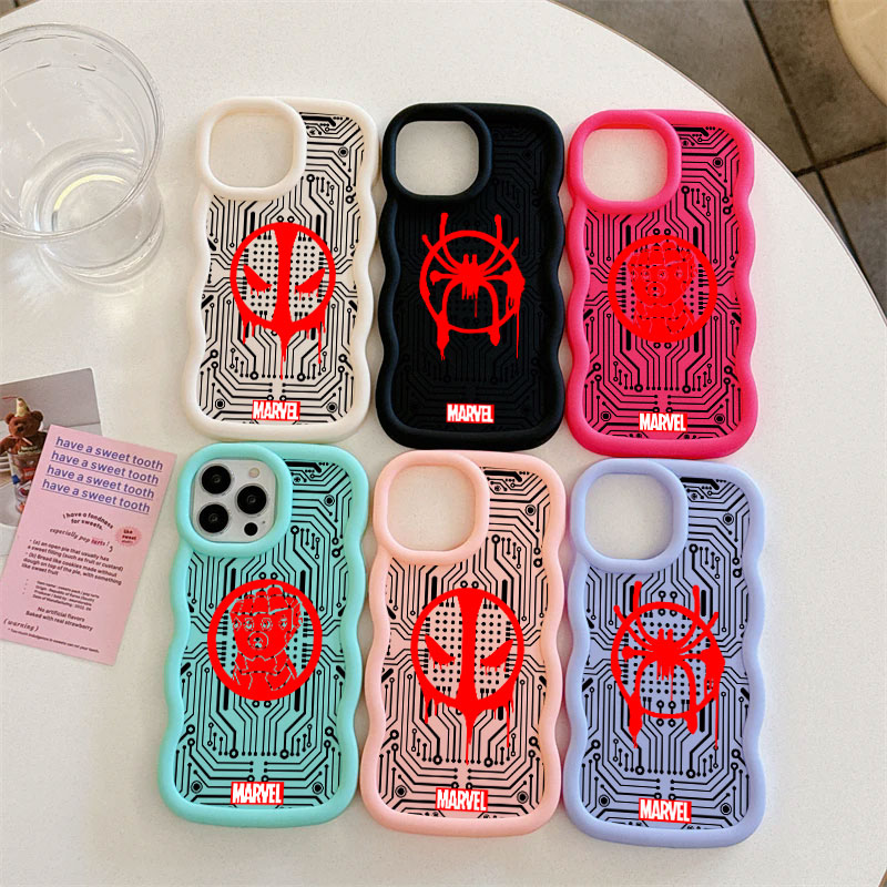 Phone Cases Men - マーベル デッドプール スパイダーマン マイルズ・モラレス キャンディーカラー スマホケース