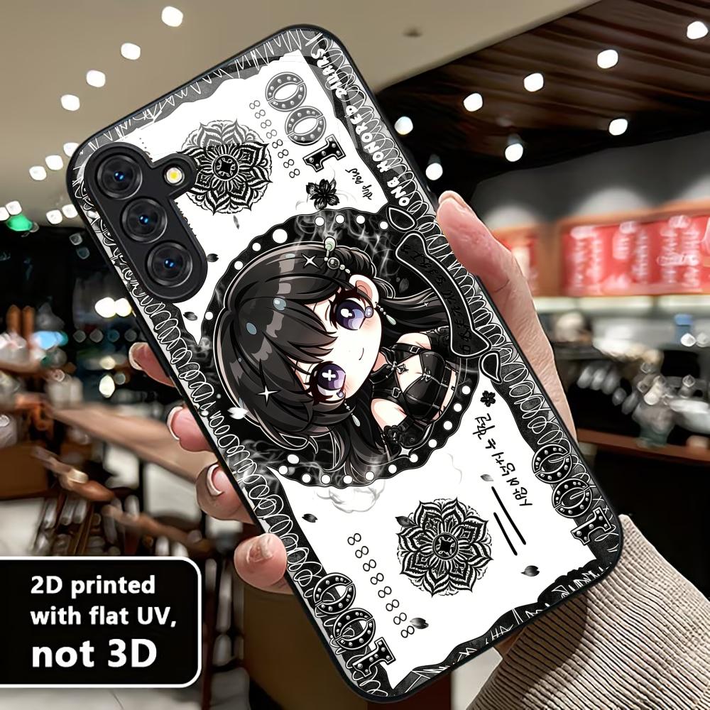 Phone Cases Quad Lock - 漫画の女の子のデザインの紙幣型スマホケース S26 Ultraケース クアッドロック フォンケース ガラス製