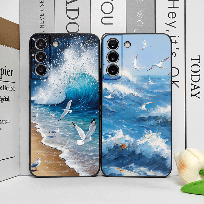 Phone Cases Motorola - 夏のビーチブルーオーシャンウェーブ柄スマホケース Motorola Moto Edge 50 Fusion