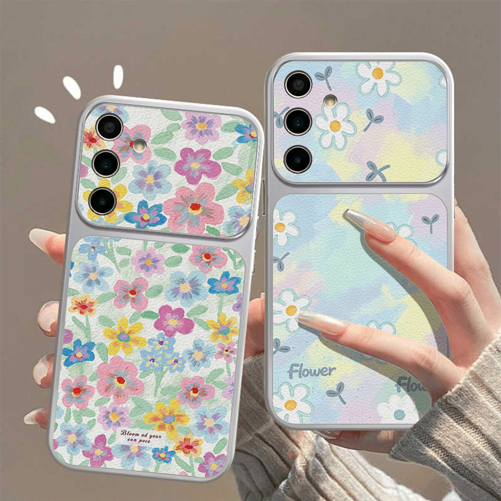Phone Cases Samsung S25 - カラフルな花柄レザー携帯電話ケース Samsung S26 Ultra S25 A27