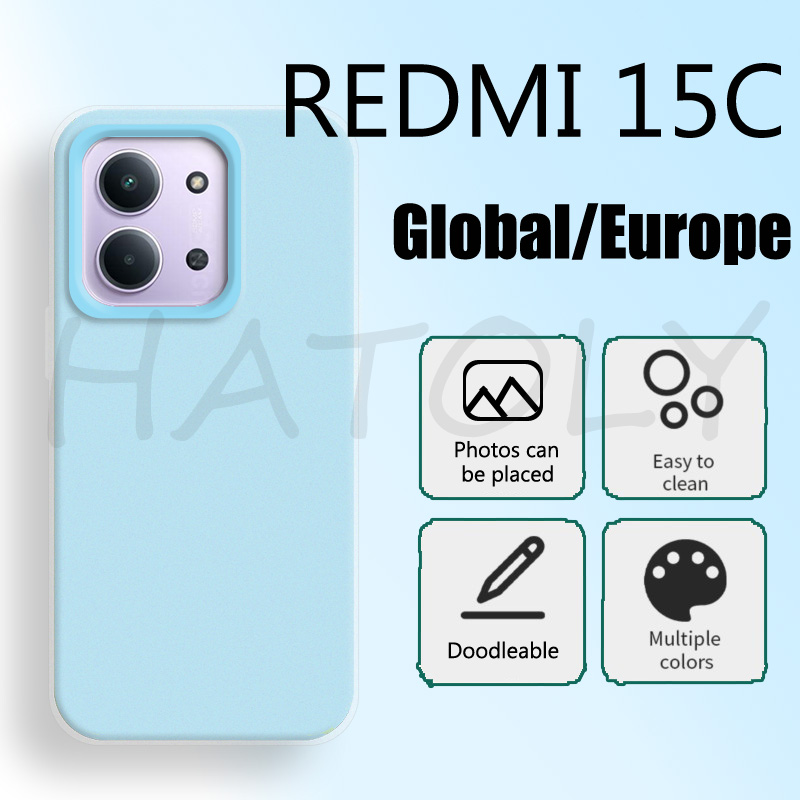 Phone Cases Europe - Redmi 15C グローバル版用 2in1 ケース、Redmi 15C用ソフトマットキャンディー耐衝撃透明電話カバーケース、Redmi