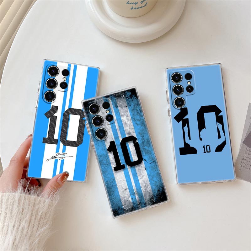 Phone Cases For Samsung S21 5G - クールなサッカー番号10透明ケース Samsung Galaxy S26 S25 Ultra