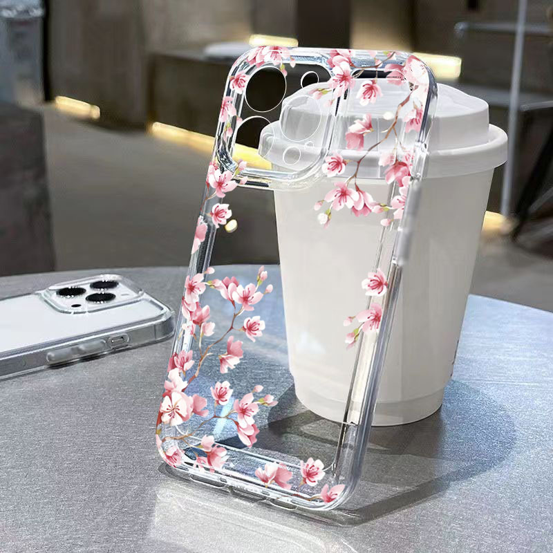 Phone Cases Best - ピンクの花柄デザイン透明スマホケース iPhone 17 Pro Max 16