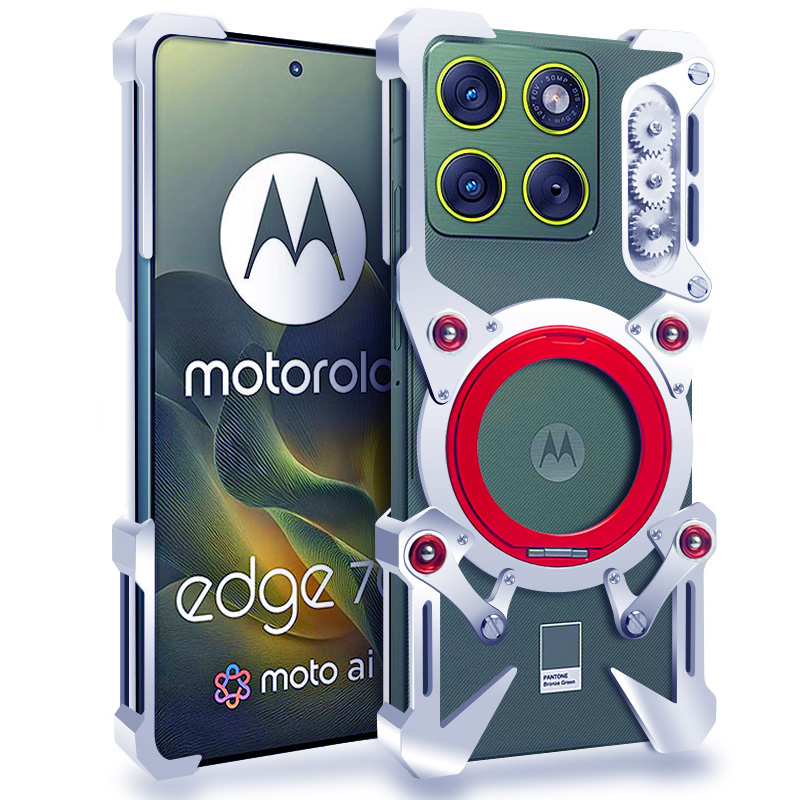 Phone Cases Heavy Duty - 高級感あふれるトールヘビーデューティーアーマーメタルアルミ製携帯電話ケース Motorola Moto Edge 70 60