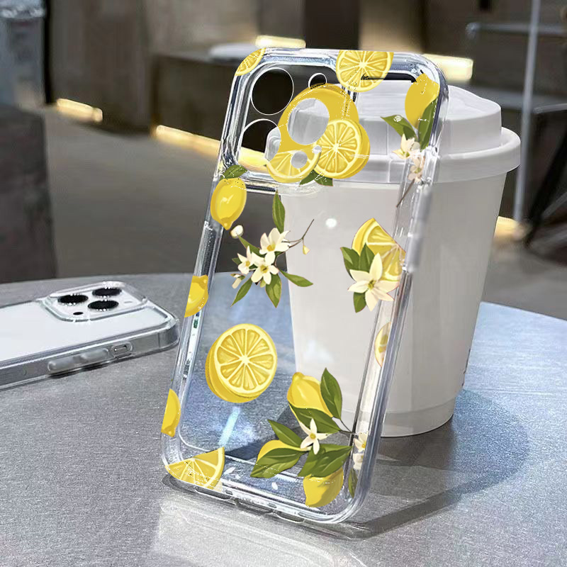 Phone Cases Samsung S25 - サマーフルーツレモンフラワークリアスマホケース Samsung Galaxy S25 S24 S23