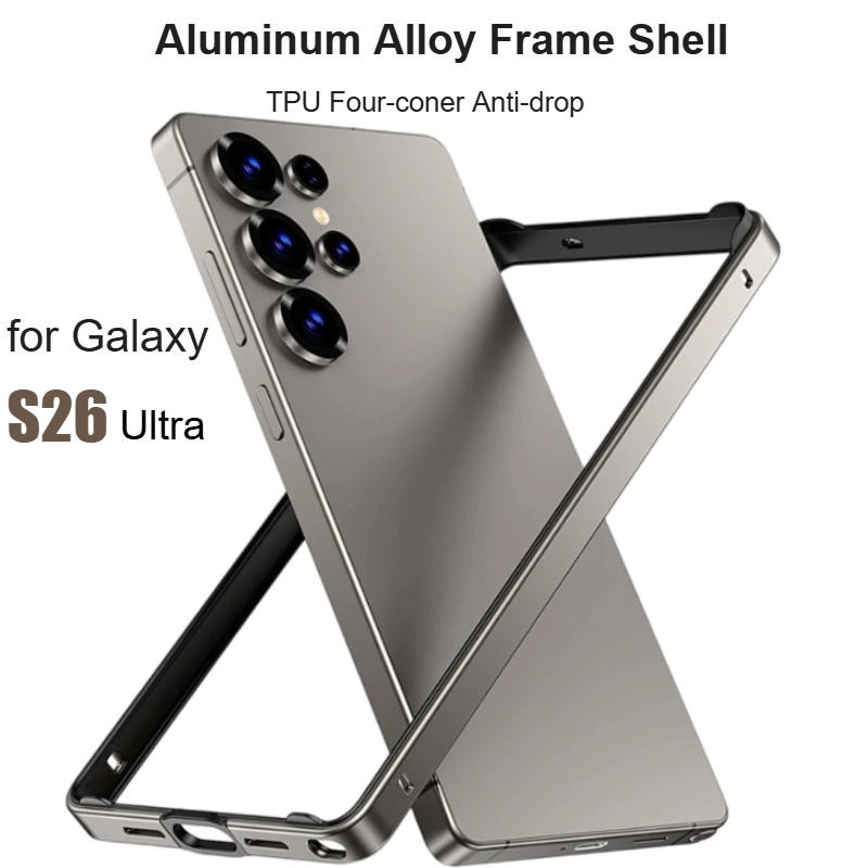 Heat Dissipation Case - 高級アルミ合金フレーム 薄型ベアマシンケース Samsung S26Ultra S25 S24