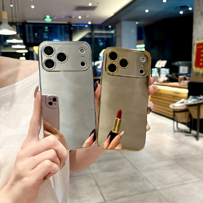 高級無地耐衝撃メイクアップミラー付きスマホケース iPhon - Phone Cases Best のレビューと価格