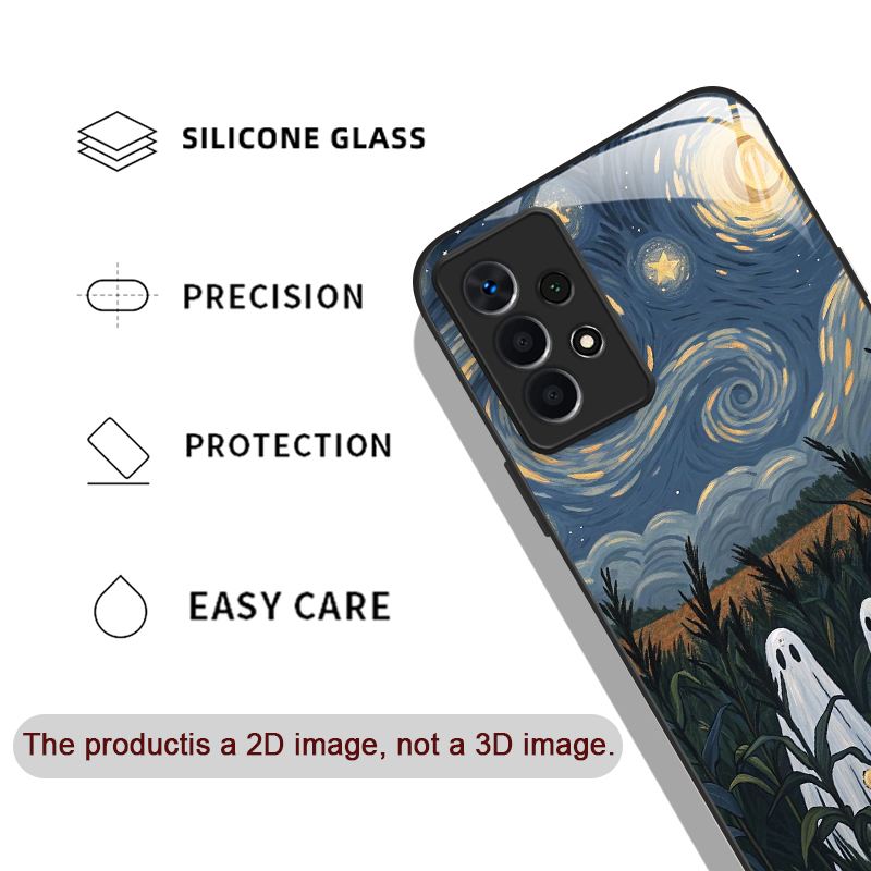面白い幽霊の抽象芸術柄強化ガラス製スマホケース、Samsun - Phone Cases For Samsung S21 5G のレビューと価格