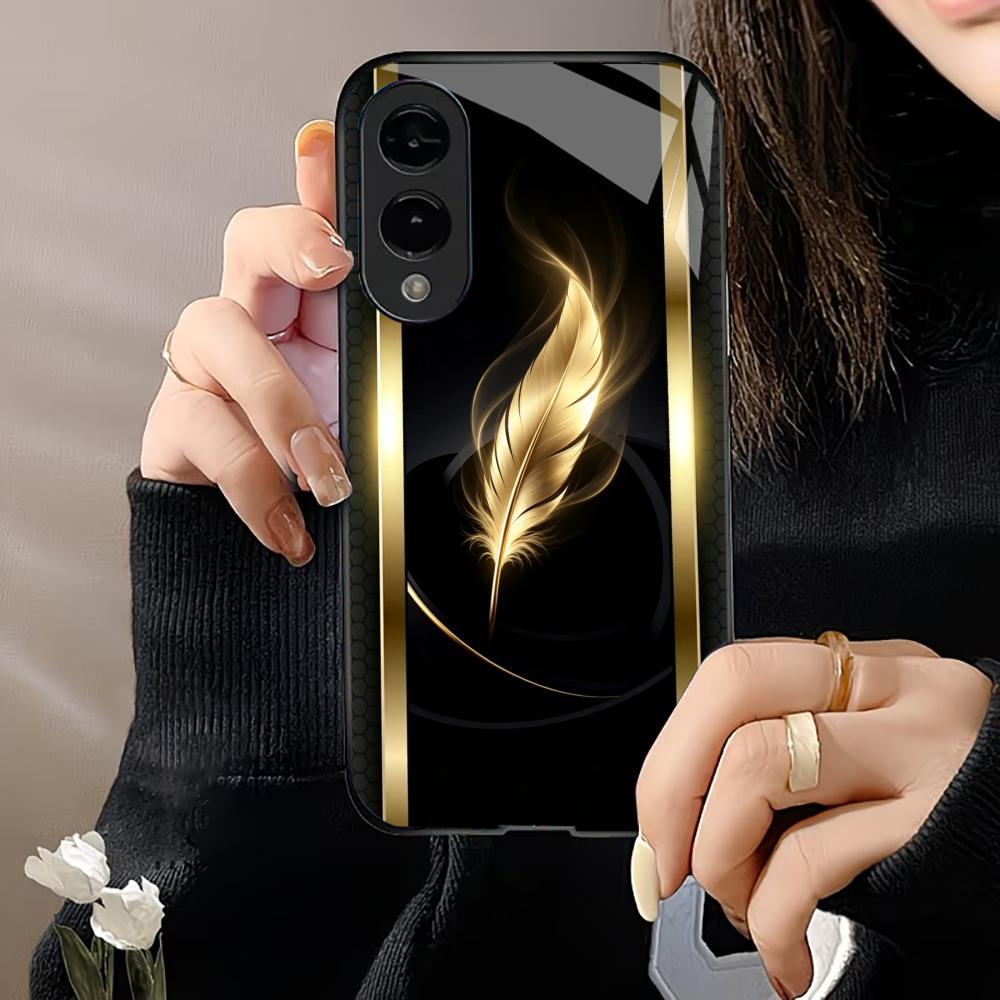 光沢のある金色の羽根模様のスマホケース S26 Ultraケ - Phone Cases Quad Lock のレビューと価格