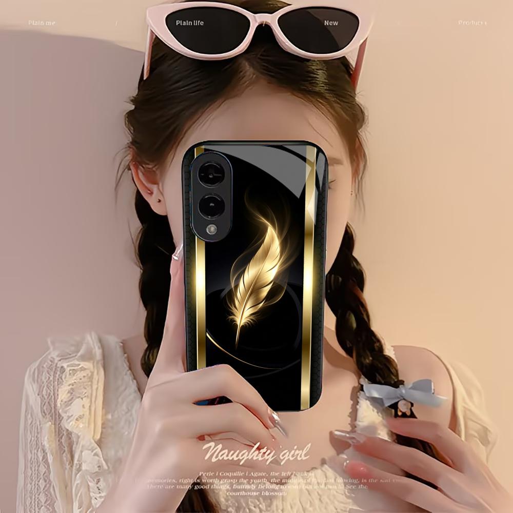 光沢のある金色の羽根模様のスマホケース S26 Ultraケ - Phone Cases Quad Lock のレビューと価格