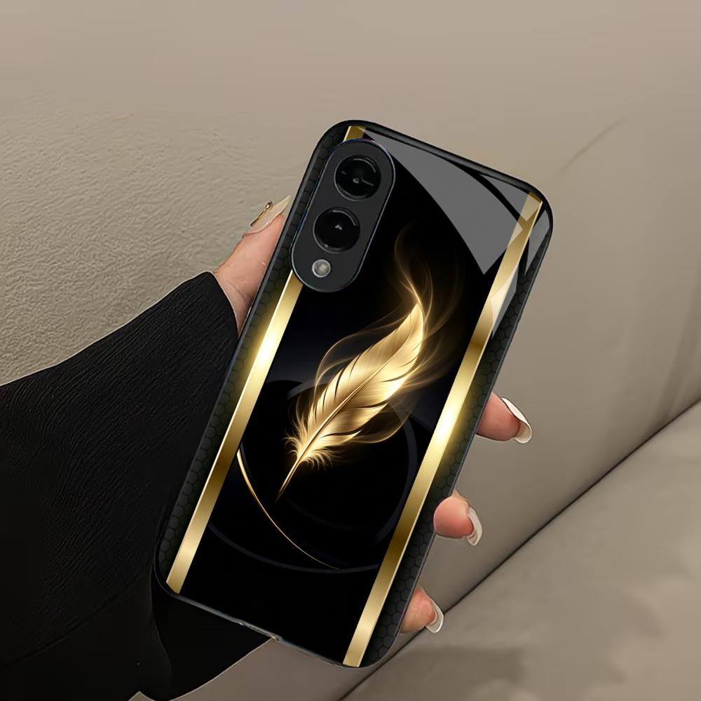 光沢のある金色の羽根模様のスマホケース S26 Ultraケ - Phone Cases Quad Lock のレビューと価格