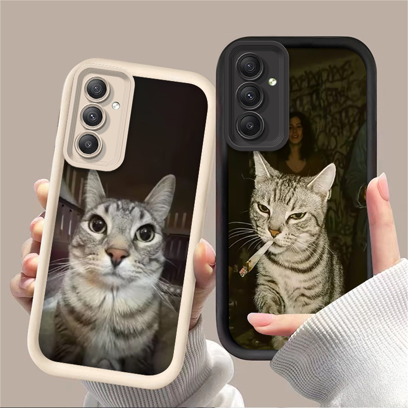 流行の猫が喫煙しているデザインのスマホケース Samsung - Phone Cases Samsung A14 のレビューと価格