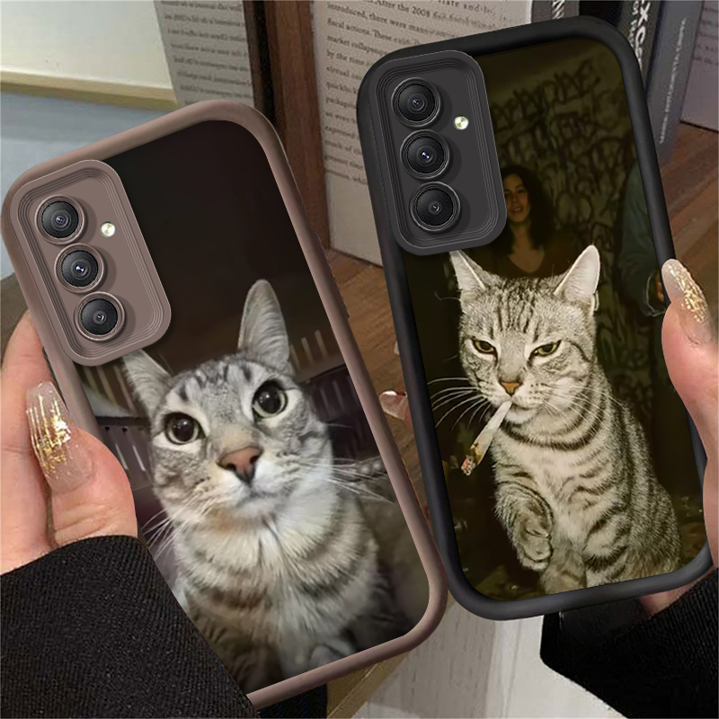 流行の猫が喫煙しているデザインのスマホケース Samsung - Phone Cases Samsung A14 のレビューと価格