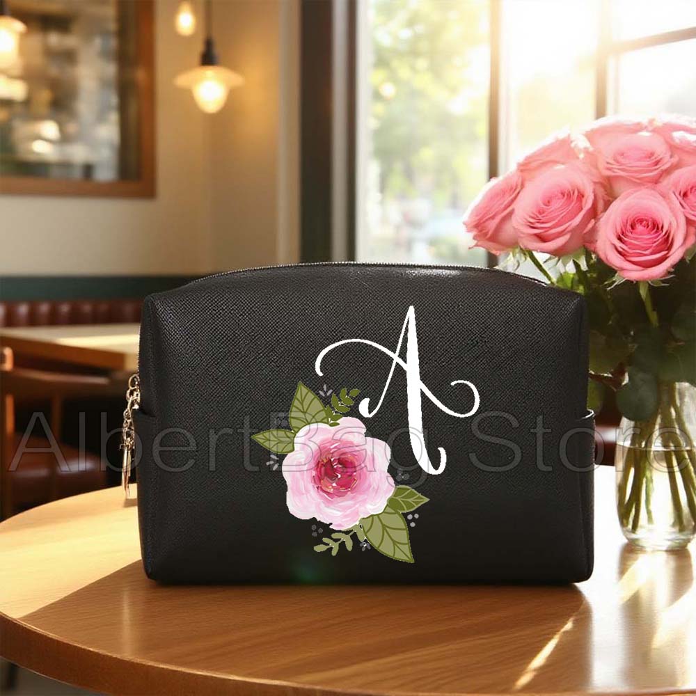カスタムイニシャルモノグラムレター花柄キュートピンクローズフ - Monogram Custom Case のレビューと価格