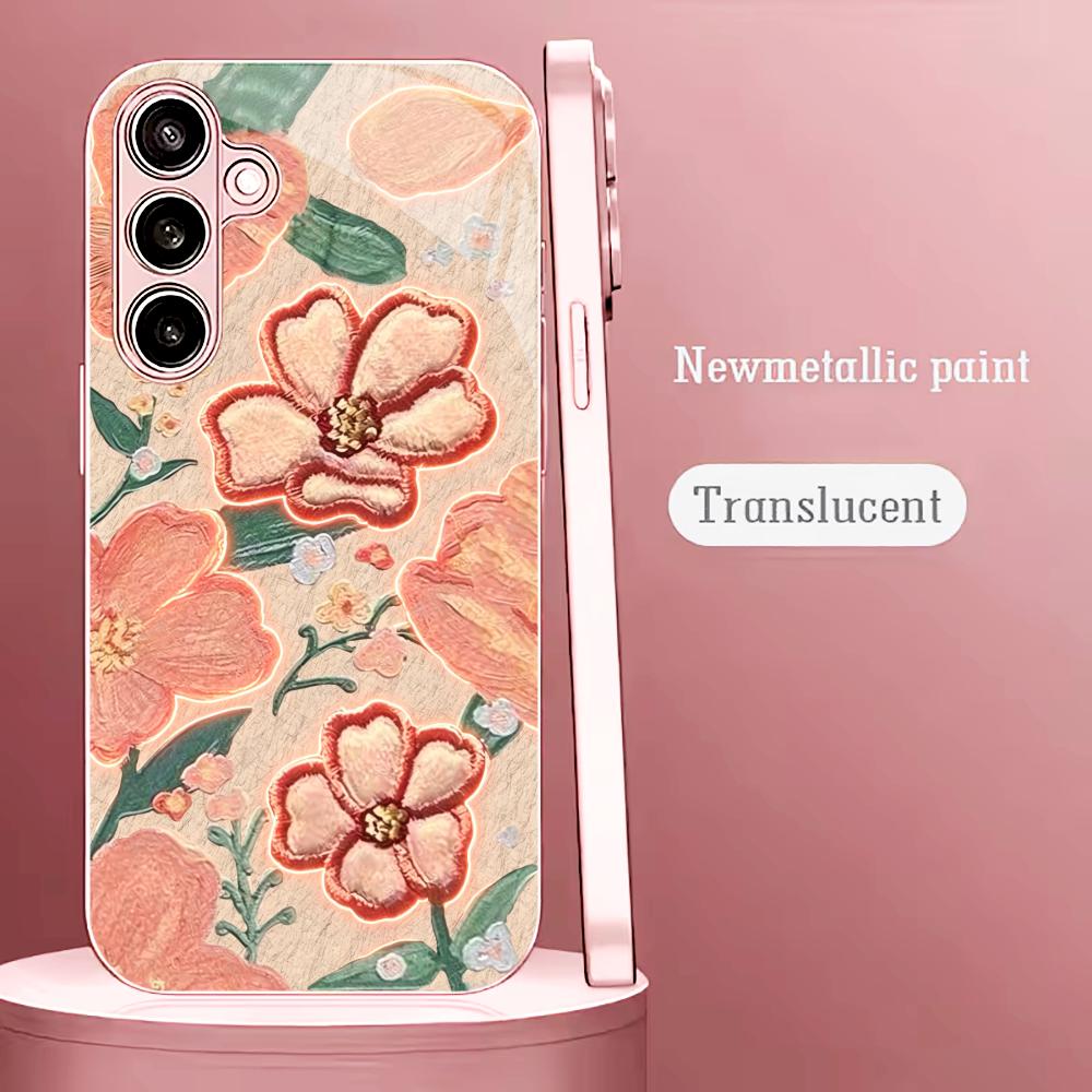 光る桃の花柄ファッションスマホケース s26 ultraケー - Phone Cases Quad Lock のレビューと価格
