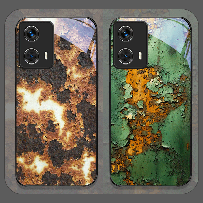 クリエイティブな錆びた金属表面パターン強化ガラス製携帯電話ケ - Phone Cases Motorola のレビューと価格