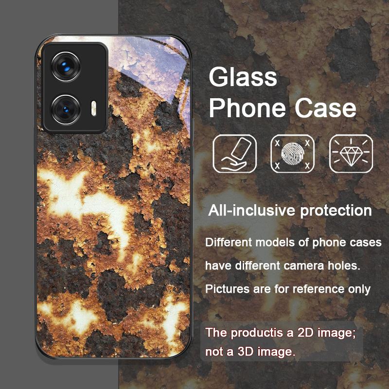 クリエイティブな錆びた金属表面パターン強化ガラス製携帯電話ケ - Phone Cases Motorola のレビューと価格