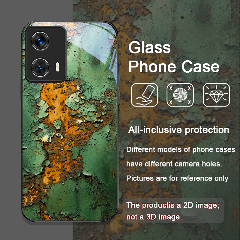 クリエイティブな錆びた金属表面パターン強化ガラス製携帯電話ケ - Phone Cases Motorola のレビューと価格