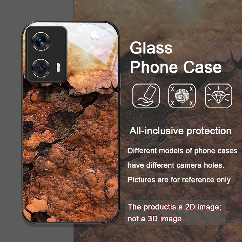 クリエイティブな錆びた金属表面パターン強化ガラス製携帯電話ケ - Phone Cases Motorola のレビューと価格