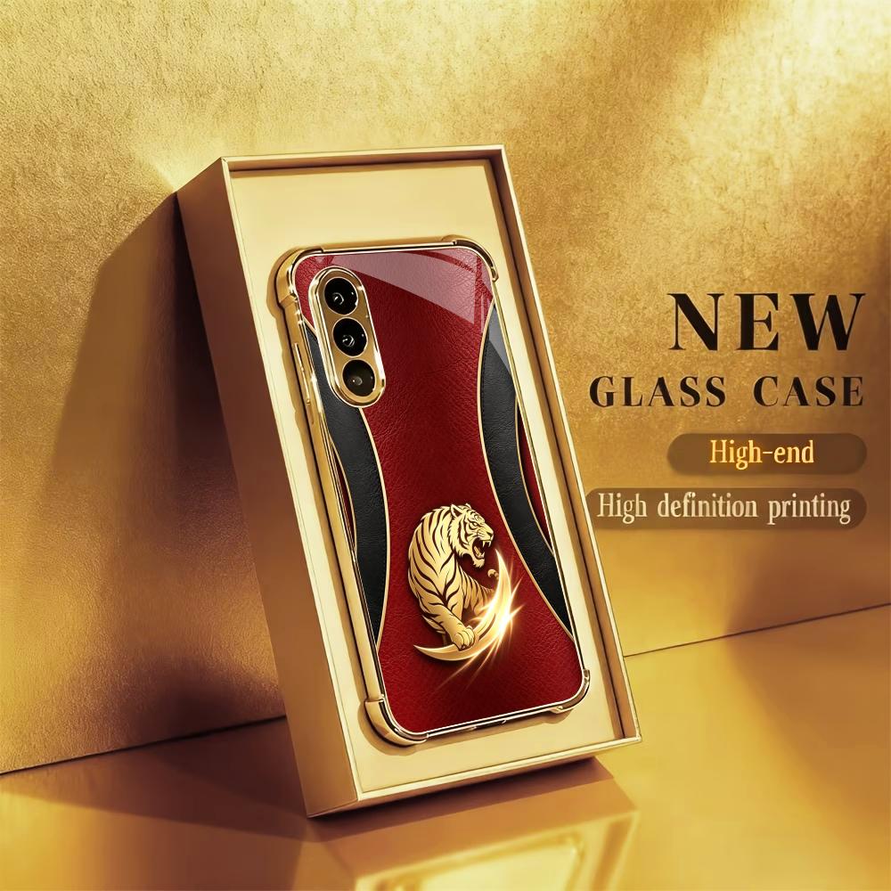 豪華なファッションゴールデンタイガー柄スマホケース S26  - Phone Cases Quad Lock のレビューと価格