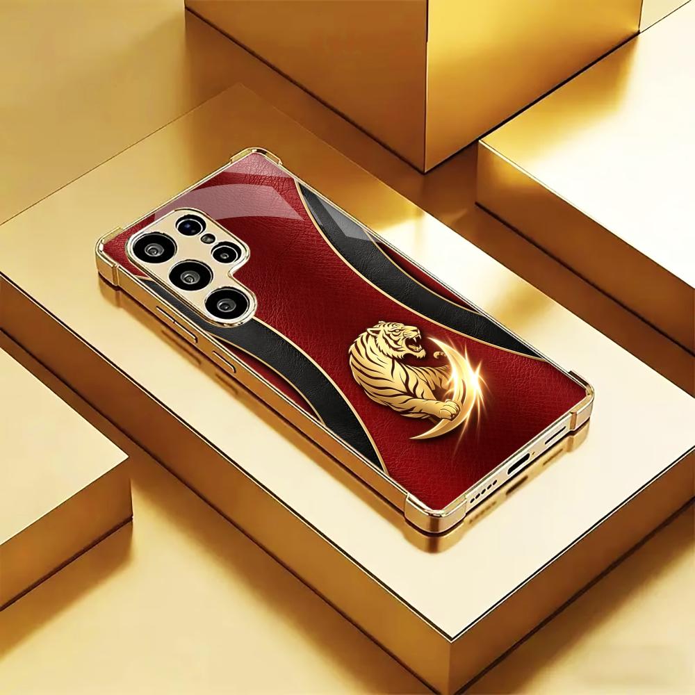 豪華なファッションゴールデンタイガー柄スマホケース S26  - Phone Cases Quad Lock のレビューと価格