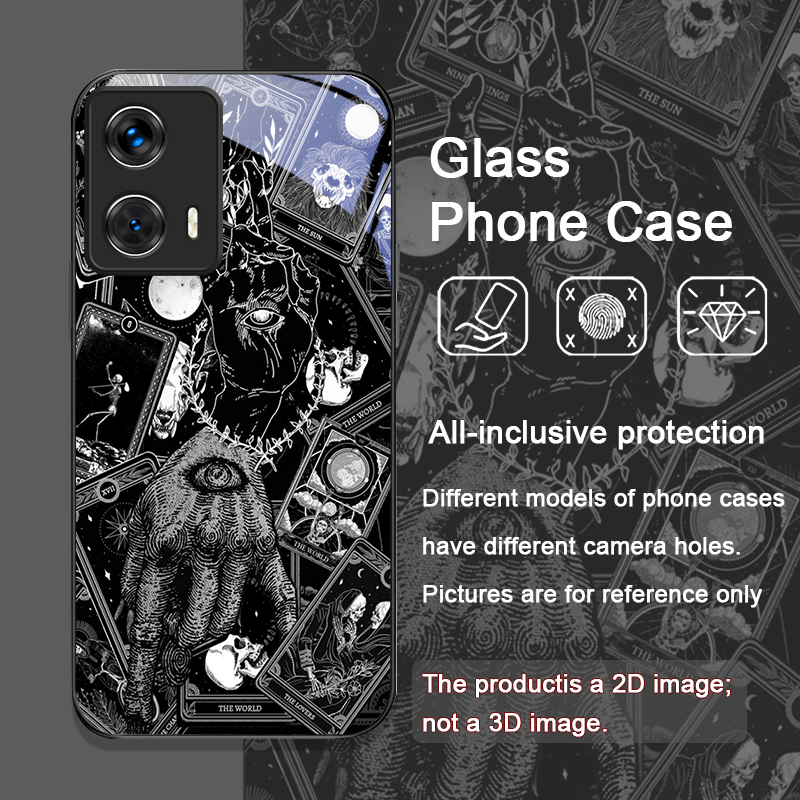 ヴィンテージゴシックタロットカードプリント強化ガラス製スマホ - Phone Cases Motorola のレビューと価格