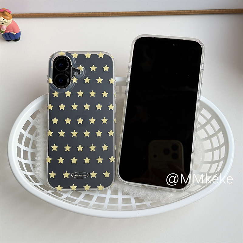 韓国風イエロー＆ホワイトスター柄iPhoneケース iPho - Phone Cases Yellow のレビューと価格