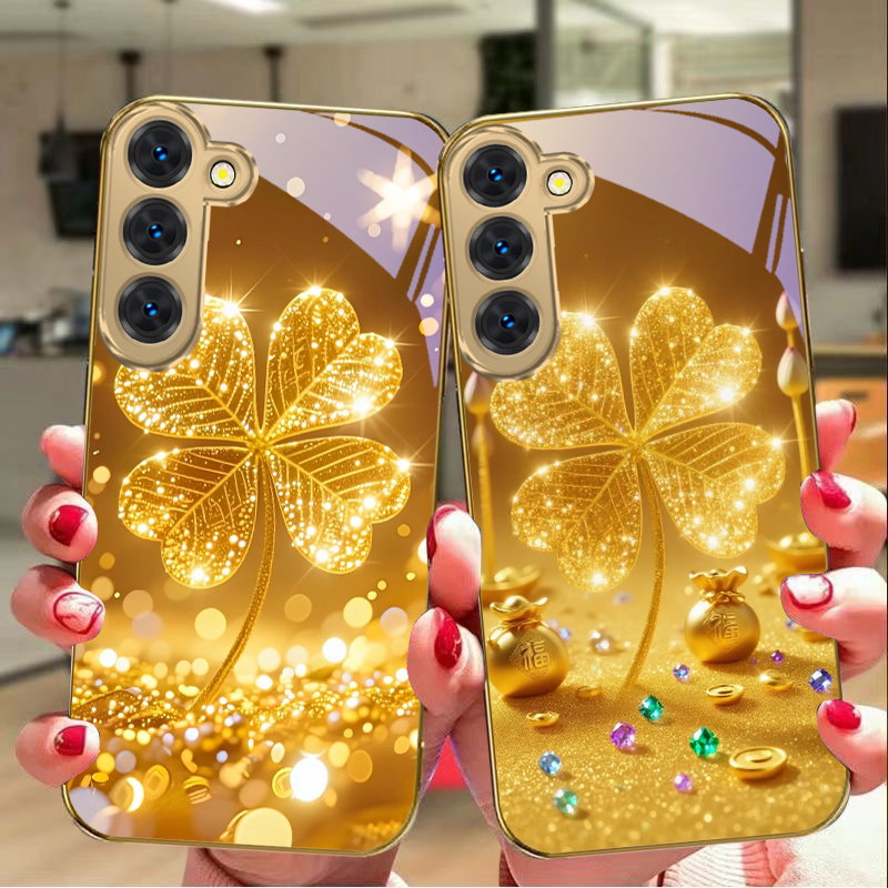 巨大な金色のクローバー柄のSamsung Galaxy S2 - Phone Cases Samsung S25 のレビューと価格