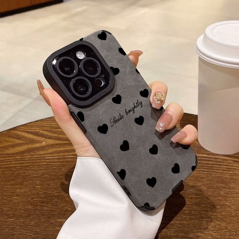 新型高級ブラックラブハートソフトフォンケース iPhone  - Phone Cases Best のレビューと価格