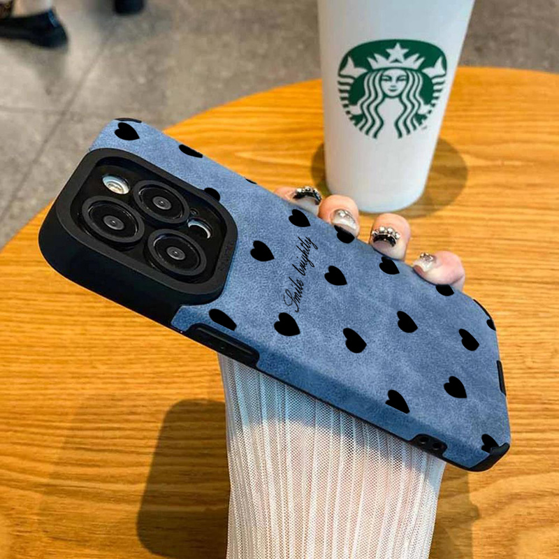 新型高級ブラックラブハートソフトフォンケース iPhone  - Phone Cases Best のレビューと価格