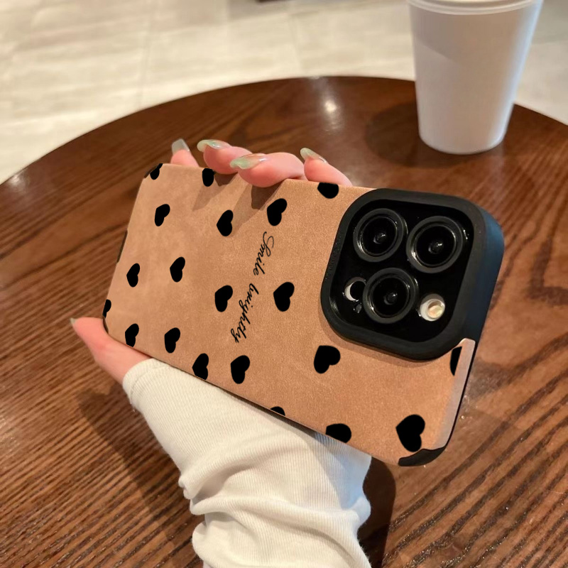 新型高級ブラックラブハートソフトフォンケース iPhone  - Phone Cases Best のレビューと価格